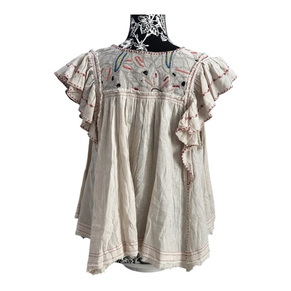 FREE PEOPLE HAILEY embroidered Boho top size small - Picture 3 of 8